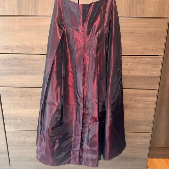 Vintage Cache Burgundy Taffeta Midi Skirt - Picture 10 of 10